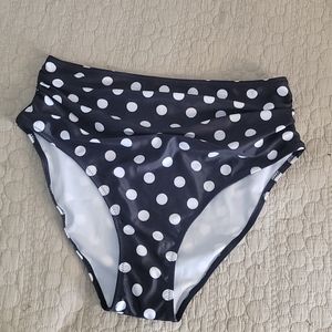 High waited black polka dot bikini bottoms size M